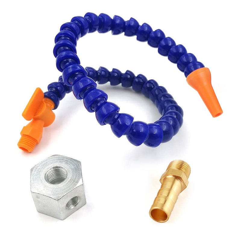 Uenede Magnetic Base with Barb Connector + 1/4"PT Round Nozzle Plastic Coolant Pipe with Switch Adjustable Flexible Water Oil Cooling Hose - Image 2
